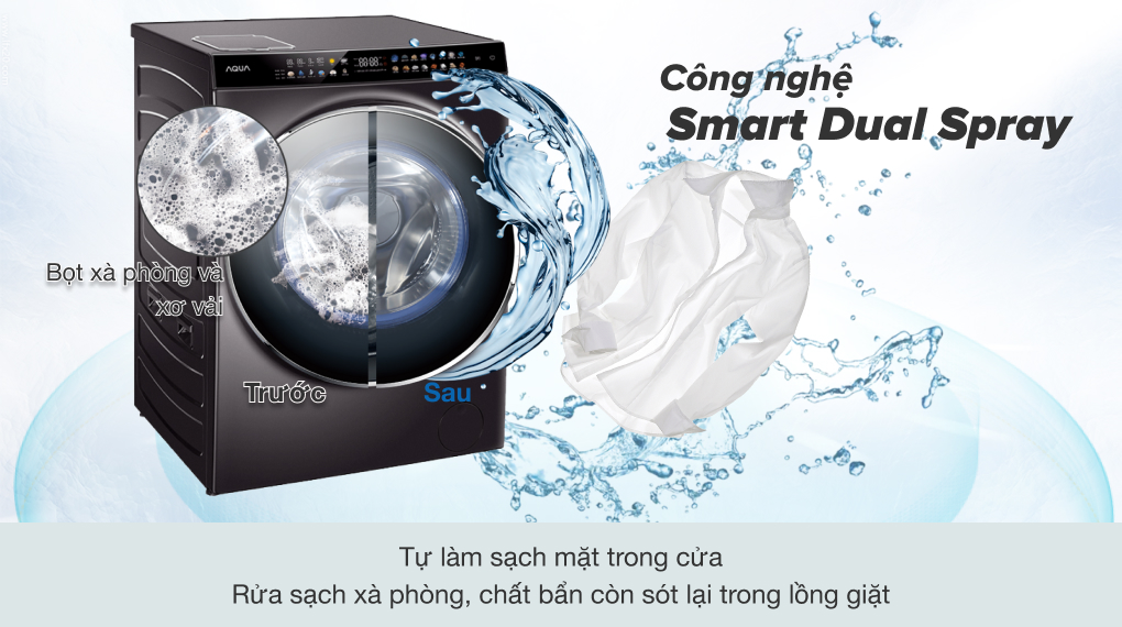 Máy giặt sấy Aqua Inverter 15 Kg AQD-DH1500G PP - Công nghệ giặt đặc biệt