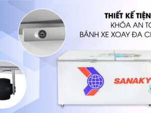 Tích hợp tiện ích khóa cửa để người dùng khóa mở tủ dễ dàng - Tủ đông Sanaky VH-8699HY3