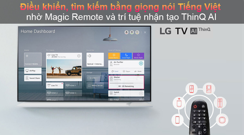 Smart Tivi NanoCell LG 4K 65 inch 65NANO75TPA -  Magic Remote và trí tuệ nhận tạo ThinQ AI