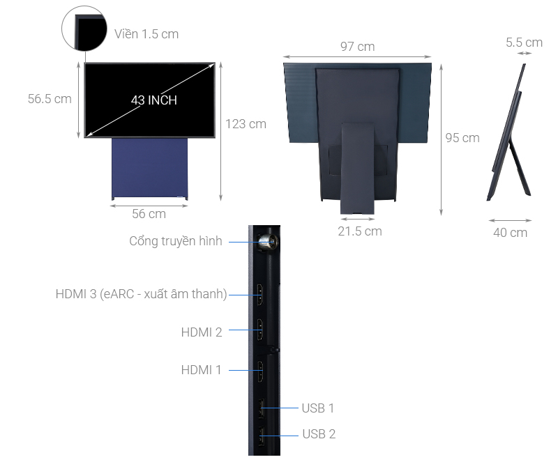 Smart Tivi QLED Samsung QA43LS05T 4K 43 inch