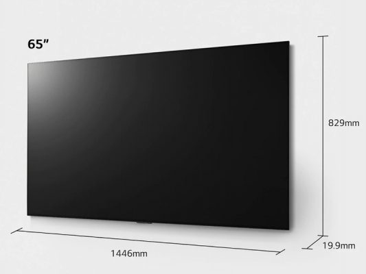Kích thước tivi Sony 65 inch