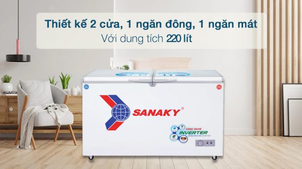 Tủ Đông Sanaky Inverter 220 lit VH-2899W3 - Thiết kế tinh tế