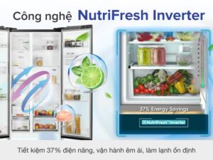 3. Công nghệ NutriFresh Inverter giúp tiết kiệm điện năng trên tủ lạnh Electrolux ESE6141A-BVN
