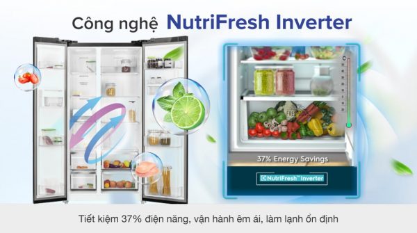 3. Công nghệ NutriFresh Inverter giúp tiết kiệm điện năng trên tủ lạnh Electrolux ESE6141A-BVN