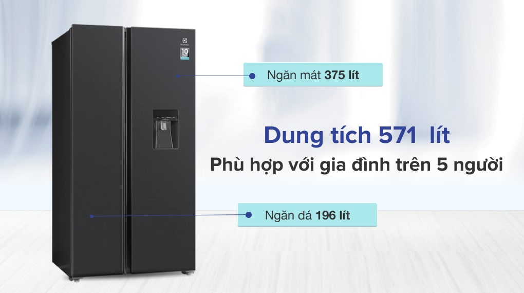 8. Tủ lạnh Electrolux Inverter 571 lít ESE6141A-BVN phù hợp gia đình có nhiều người