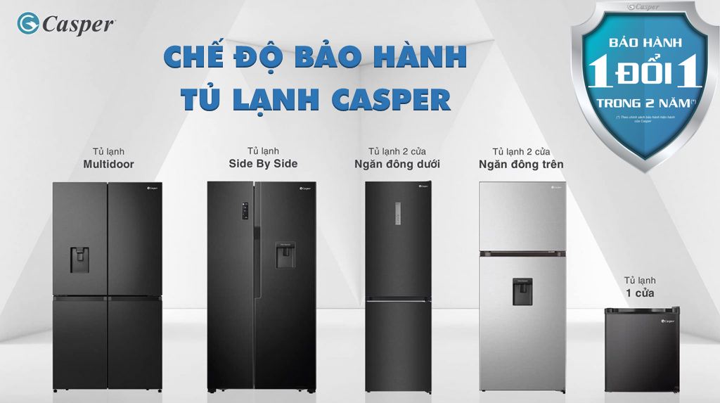7. Tủ lạnh Casper inverter được bảo hành đầy đủ