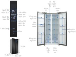 1. Hình ảnh tổng quan tủ lạnh Electrolux Inverter 505 lít ESE5401A-BVN