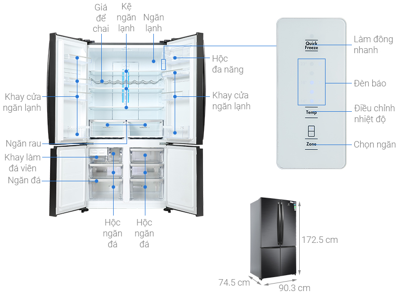 1. Thông số kỹ thuật tủ lạnh Electrolux Inverter 541 lít EQE6000A-B