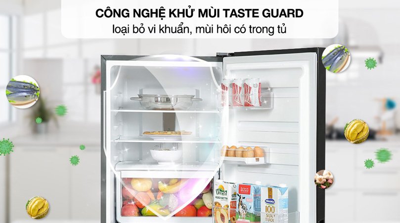 6. Tủ lạnh Electrolux EBB2820K-H trang bị công nghệ khử mùi TasteGuard