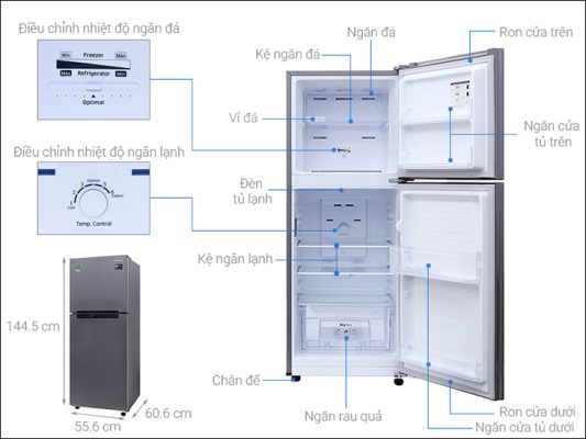 2.1 Đối với những tủ lạnh Samsung có thiết kế 1 dàn lạnh: