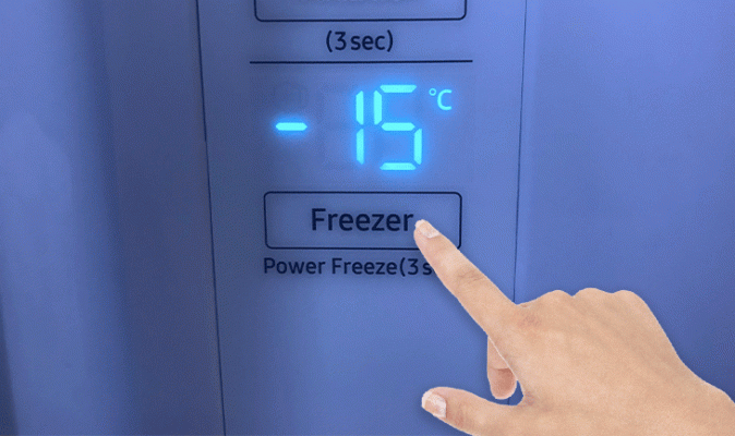 4. Cách điều chỉnh nhiệt độ tủ lạnh Samsung có bảng điều khiển 