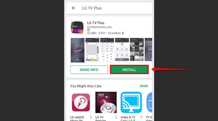 Cách tải ứng dụng LG TV Plus trên Android