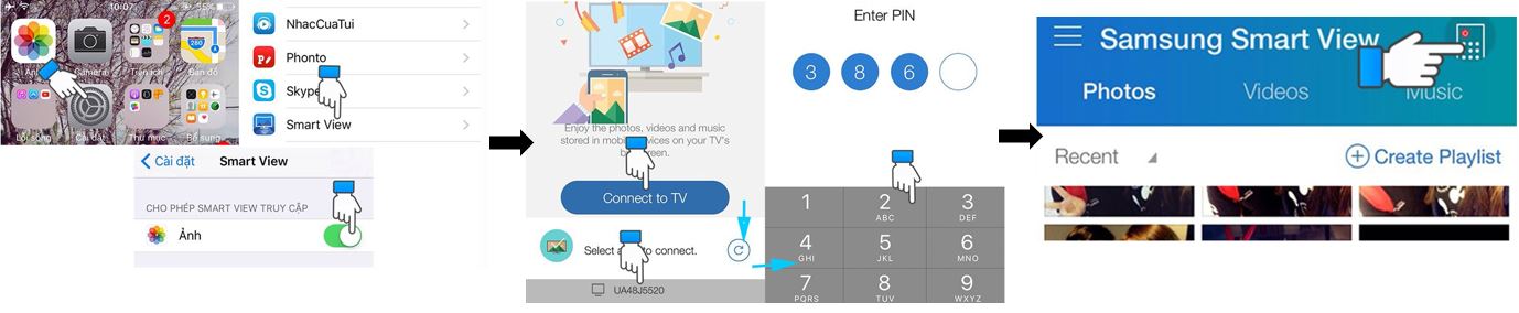 4. Hướng dẫn cách kết nối điện thoại với tivi Samsung hình thức không dây