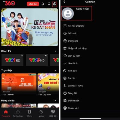 2. Xem trên ứng dụng TV 360