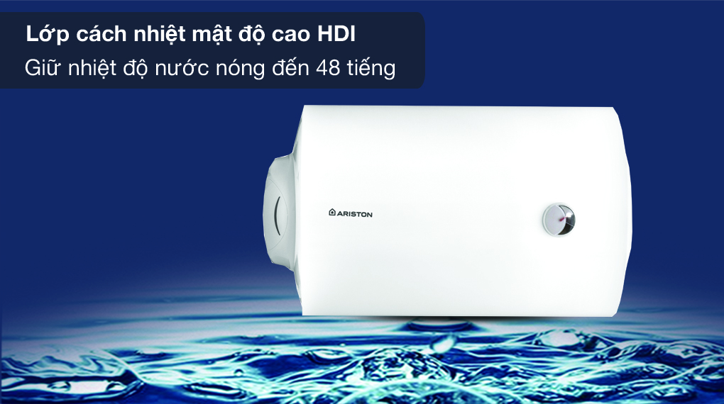 Máy nước nóng gián tiếp Ariston 80 lít PRO R 80 H 2.5 FE - Lớp cách nhiệt mật độ cao HDI giữ và duy trì nhiệt độ nước nóng đến 48 tiếng