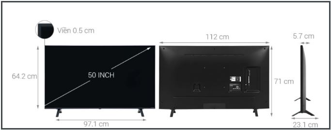 Khoảng cách xem tivi 50 inch phù hợp nhất
