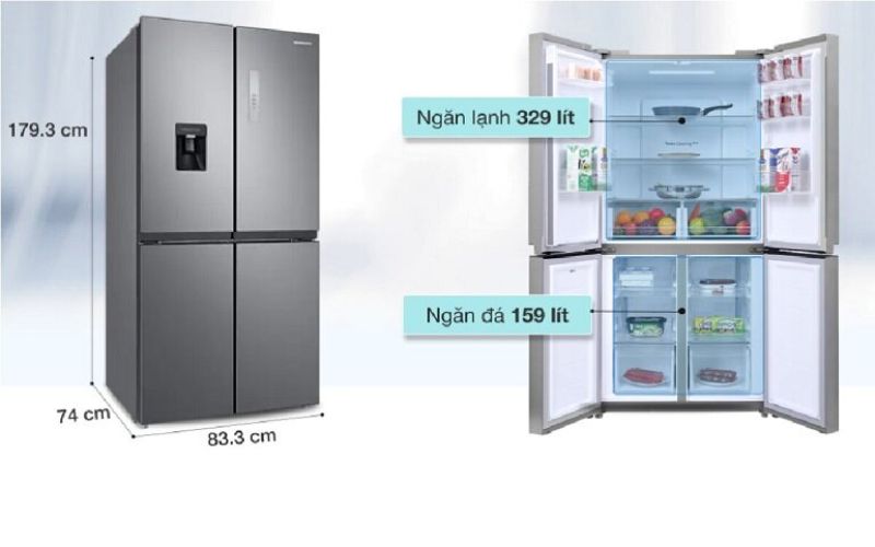 Kích thước tủ lạnh Samsung 4 cánh