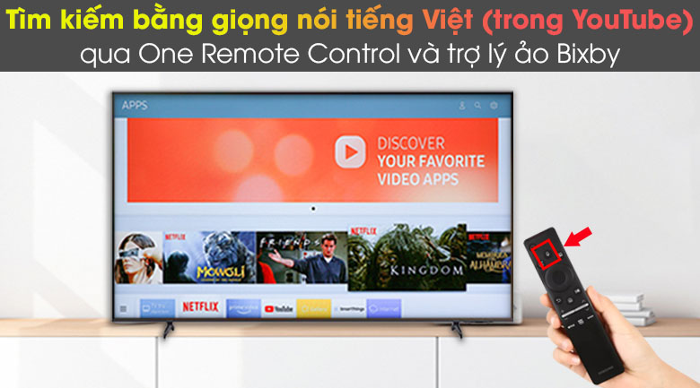 One Remote Control và trợ lý ảo Bixby - Smart Tivi Samsung 4K 43 inch UA43AU8100