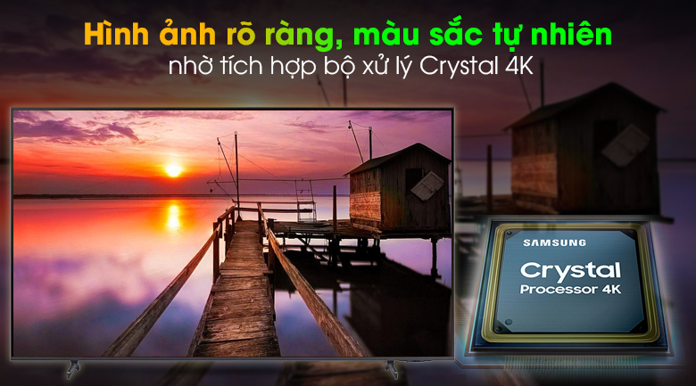 TV samsung 50 " UA 50AU8100 Nâng cấp độ chi tiết cho từng màu sắc trên khung hình qua bộ xử lý Crystal 4K