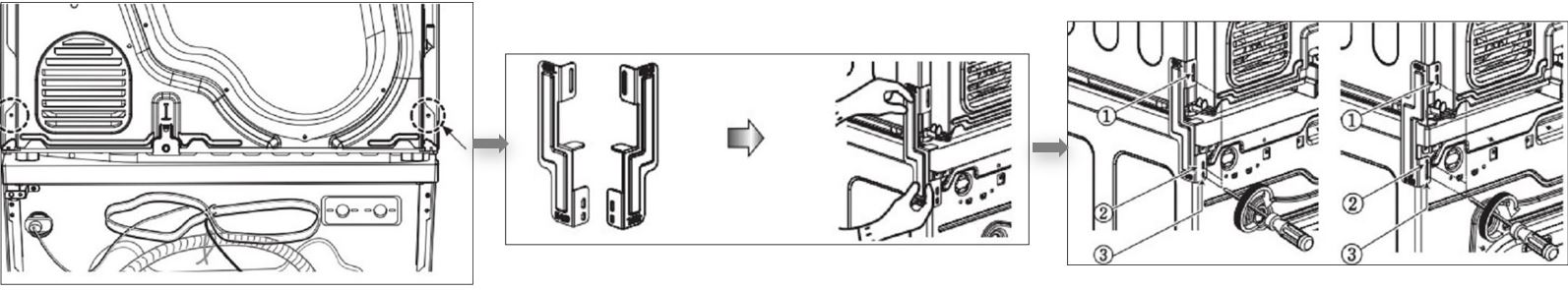 2. Hướng dẫn cách lắp đặt máy sấy Electrolux chồng lên thiết bị giặt khác