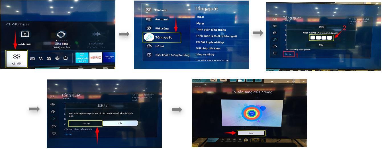 2. Hướng dẫn cách khắc phục tivi Samsung 55in lỗi không kết nối được wifi