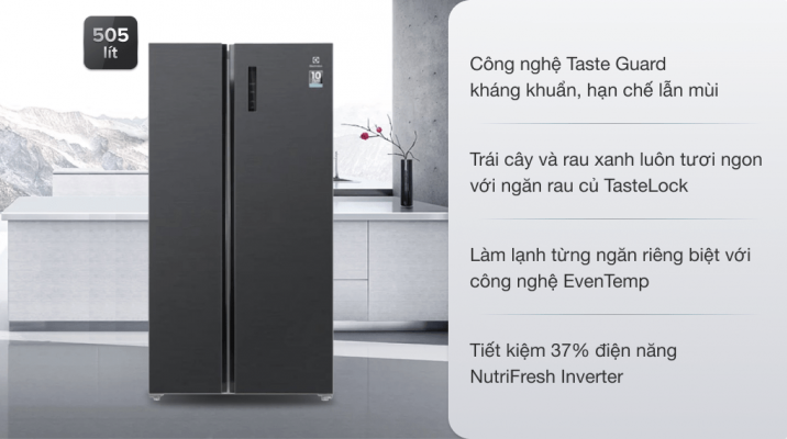 2. Tủ lạnh Electrolux inverter 308 Lít EBB3402K-A