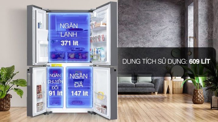 5. Tủ lạnh Electrolux EQE6879A-BVN Inverter 609 Lít