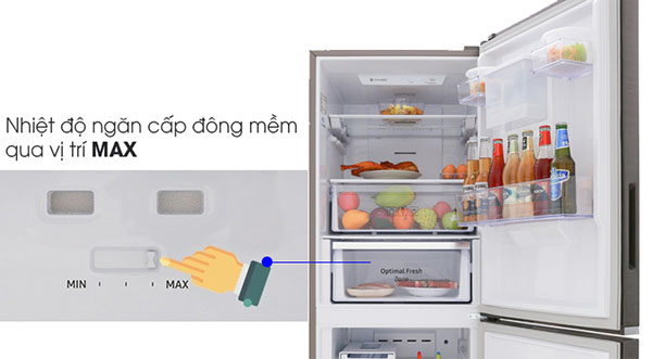 4. Cách chỉnh nhiệt độ của ngăn cấp đông mềm Optimal Fresh Zone