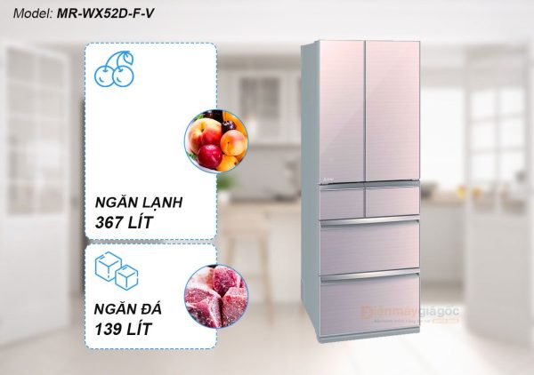 Tủ lạnh Mitsubishi Electric Multi Doors 6 cửa Inverter 506 lít MR-WX52D-F-V