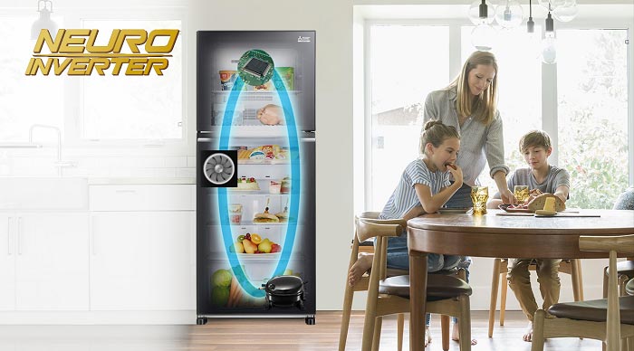 Tủ lạnh MR-FC25EP-BR-V | Công nghệ Neuro Inverter tiết kiệm điện