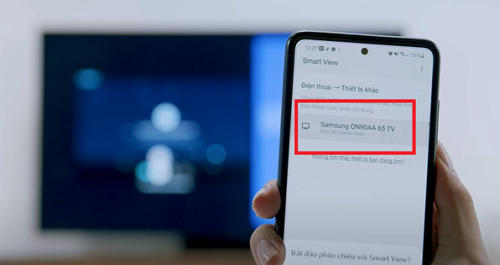 Cách bước kết nối điện thoại với tivi Samsung bằng Smart View