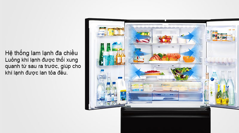 Tủ lạnh Mitsubishi MR-CGX41EN-GBK-V trang bị hệ thống làm lạnh đa chiều