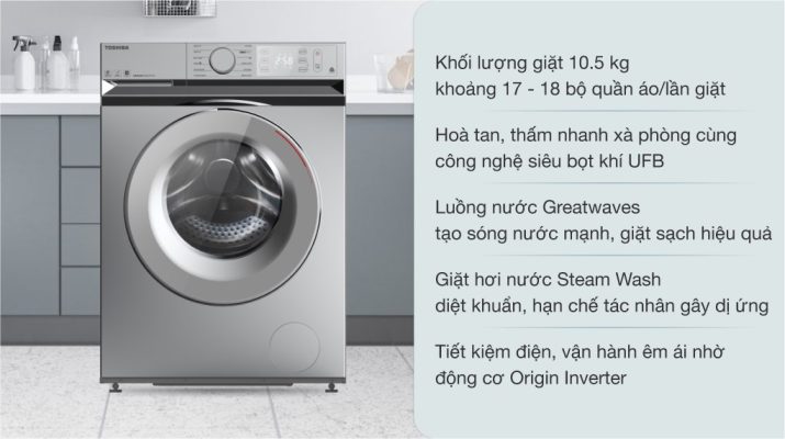 5. Máy giặt Toshiba 10 kg được nên dùng trong gia đình nào?
