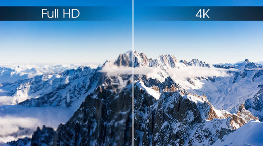 Độ phân giải 4K sắc nét gấp 4 lần độ phân giải Full HD