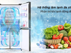 Hệ thống làm lạnh đa chiều giúp hơi lạnh lưu thông đều trong tủ