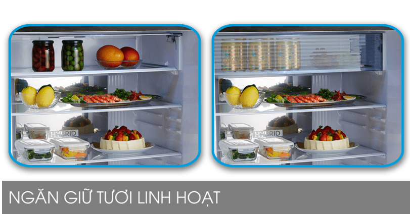 11. Tủ lạnh Sharp inverter 520L SJ-XP570PG-MR có ngăn trữ tươi linh hoạt tiện dụng