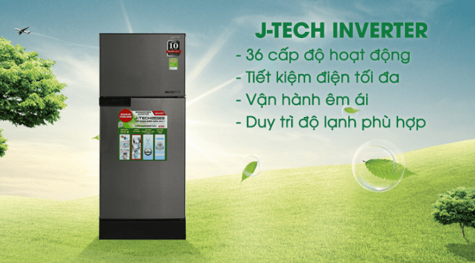 8. Tiết kiệm điện hiệu quả nhờ công nghệ J-Tech Inverter trên tủ lạnh Sharp SJ-XP570PG-MR