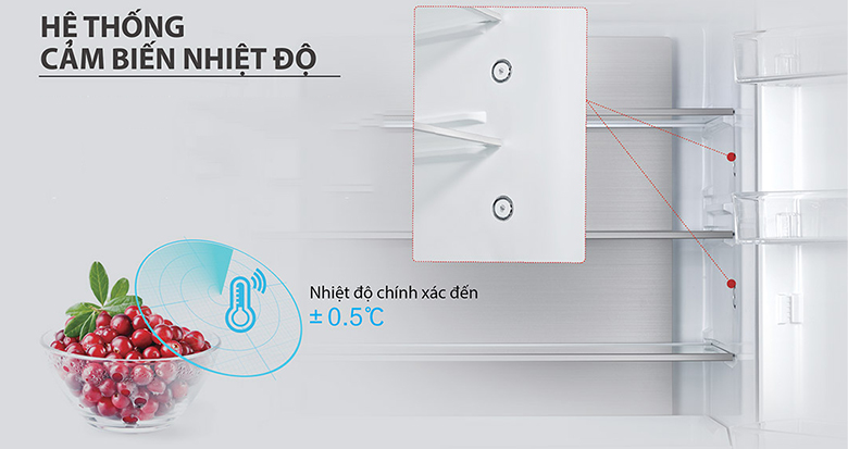 Tủ lạnh Toshiba Inverter 511 lít GR-RF610WE tích hợp cảm biến nhiệt độ cho độ chính xác cao