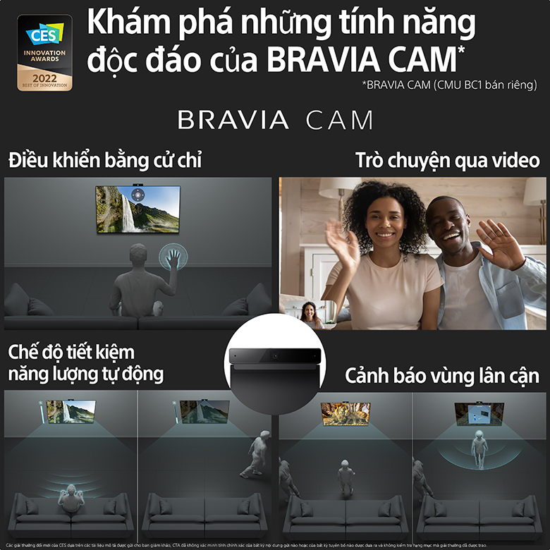 Tương thích với Bravia CAM - Google Tivi Sony 4K 55 inch KD-55X85K