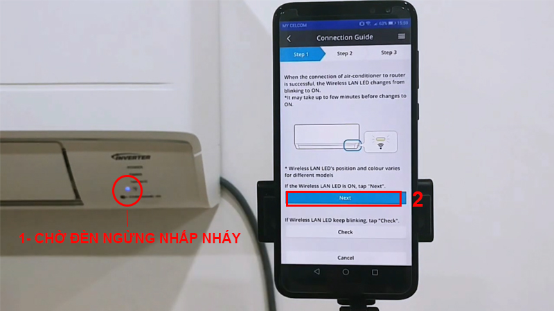 1. Kết nối máy lạnh Panasonic với smartphone với chế độ AP