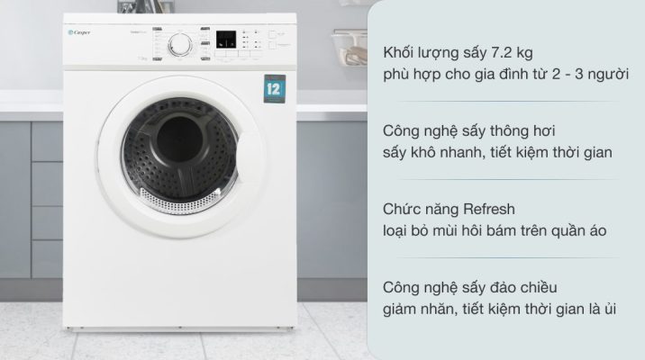 1. Máy sấy quần áo Casper TD-72VWD