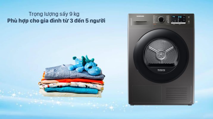 1. Máy sấy bơm nhiệt Samsung 9Kg DV90TA240AX/SV