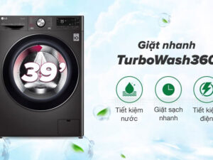 Máy giặt sấy LG Inverter 13 kg FV1413H3BA lồng ngang - Giặt nhanh hiệu quả với Turbo Wash