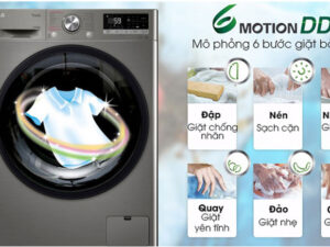 Máy giặt sấy LG Inverter 10 kg FV1410D4P lồng ngang - Công nghệ giặt 6 Motion tân tiến