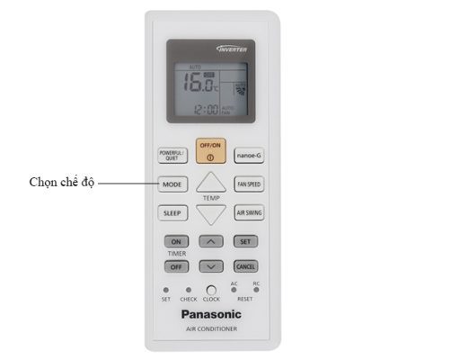 2. Hướng dẫn bật/tắt chế độ hút ẩm của điều hòa Panasonic.