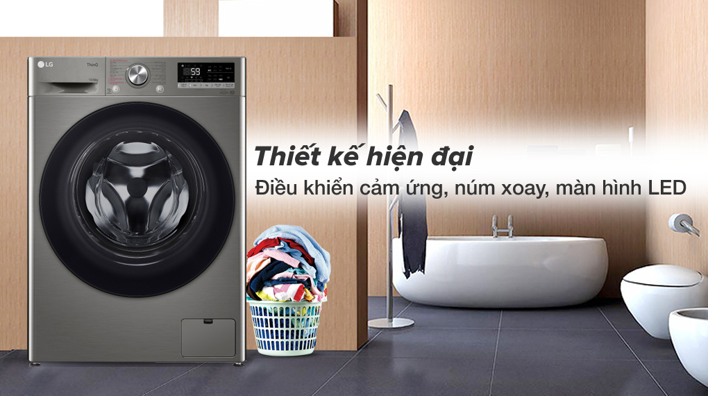 Thiết kế hiện đại sang trọng - Máy giặt sấy LG Inverter 10 kg FV1410D4P