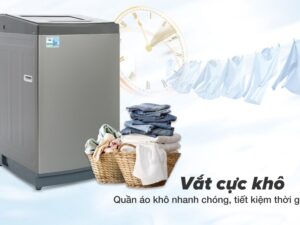 Máy giặt Aqua 8 KG AQW-KS80GT S- Vắt cực khô