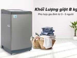 Máy giặt Aqua 8 KG AQW-KS80GT S - Khối lượng giặt 8 kg
