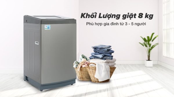 Máy giặt Aqua 8 KG AQW-KS80GT S - Khối lượng giặt 8 kg