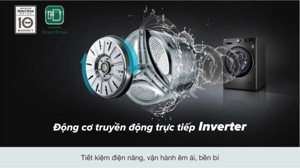 Máy giặt sấy LG Inverter 11kg FV1411H3BA - Động cơ và công nghệ tiết kiệm điện